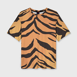 Женская футболка оверсайз Тигриный камуфляж