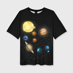 Женская футболка оверсайз Солнечная Система