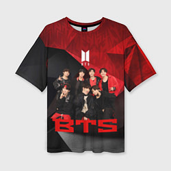 Футболка оверсайз женская BTS, цвет: 3D-принт