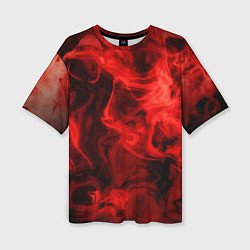 Женская футболка оверсайз Красный дым