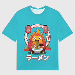 Футболка оверсайз женская Calcifer & ramen, цвет: 3D-принт