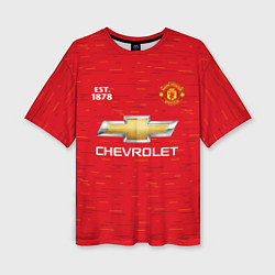 Футболка оверсайз женская MANCHESTER UNITED 2021 - HOME, цвет: 3D-принт