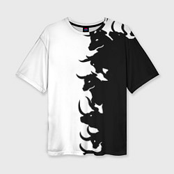 Футболка оверсайз женская Символ 2021 Год Быка, цвет: 3D-принт