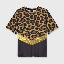 Женская футболка оверсайз Леопардовый принт