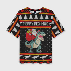 Женская футболка оверсайз Merry Rex-mas