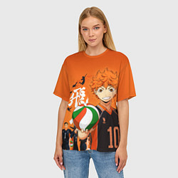 Футболка оверсайз женская ВОЛЕЙБОЛ!! HAIKYUU!!, цвет: 3D-принт — фото 2