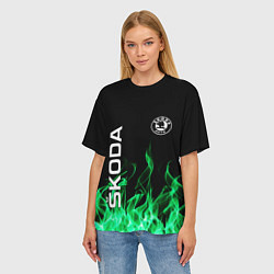 Футболка оверсайз женская SKODA, цвет: 3D-принт — фото 2