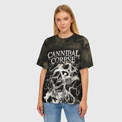 Футболка оверсайз женская Cannibal Corpse, цвет: 3D-принт — фото 2