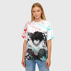 Футболка оверсайз женская DEATH NOTE ТЕТРАДЬ СМЕРТИ, цвет: 3D-принт — фото 2