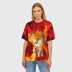 Футболка оверсайз женская Fire Fox, цвет: 3D-принт — фото 2