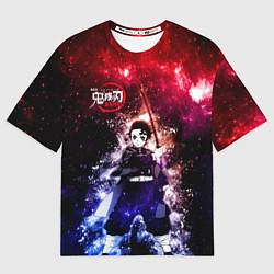 Футболка оверсайз женская Танджиро Камадо Kimetsu no Yaiba, цвет: 3D-принт