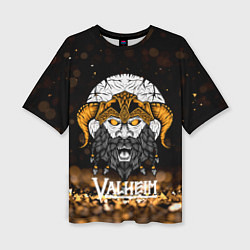 Женская футболка оверсайз Valheim Viking Gold