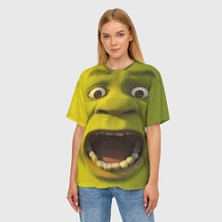 Футболка оверсайз женская Shrek is Yelling, цвет: 3D-принт — фото 2