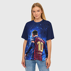Футболка оверсайз женская Leo Messi Лео Месси 10, цвет: 3D-принт — фото 2