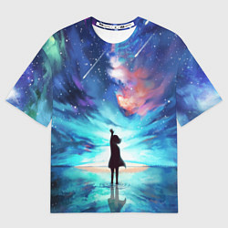 Женская футболка оверсайз Дотянуться до космоса