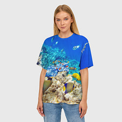 Футболка оверсайз женская Морской мир, цвет: 3D-принт — фото 2