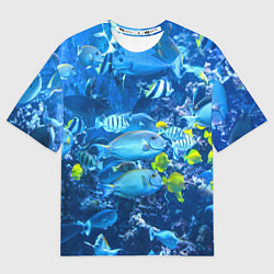 Футболка оверсайз женская Коралловые рыбки, цвет: 3D-принт