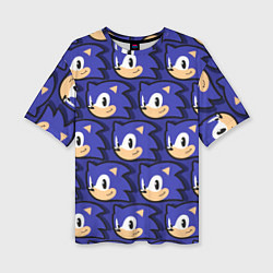 Женская футболка оверсайз Sonic pattern