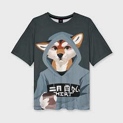 Футболка оверсайз женская Furry fox, цвет: 3D-принт