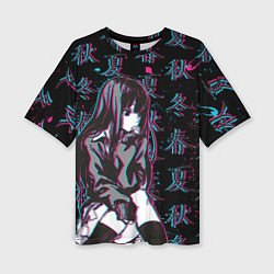 Женская футболка оверсайз Sad Anime Girl