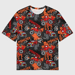 Женская футболка оверсайз MONSTER TRUCK RED