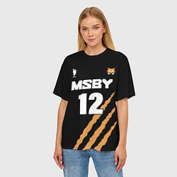 Футболка оверсайз женская 12 MSBY BLACK JACKALS, цвет: 3D-принт — фото 2
