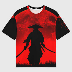 Футболка оверсайз женская САМУРАЙ кровавой луны, цвет: 3D-принт