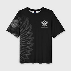 Женская футболка оверсайз Russia Black Side New 202223