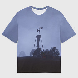 Футболка оверсайз женская СИРЕНОГОЛОВЫЙ У ДОМА, цвет: 3D-принт