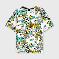 Женская футболка оверсайз Абстрактный современный узор в стиле граффити