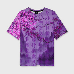 Женская футболка оверсайз Фиолетовый китай