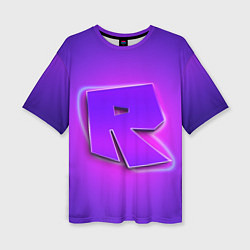 Футболка оверсайз женская ROBLOX NEON LOGO РОБЛОКС, цвет: 3D-принт