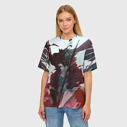 Футболка оверсайз женская Аста в режиме демона черный клевер, цвет: 3D-принт — фото 2