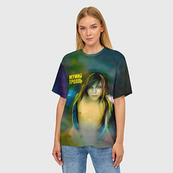Футболка оверсайз женская Точно ртуть алоэ - Мумий Тролль, цвет: 3D-принт — фото 2