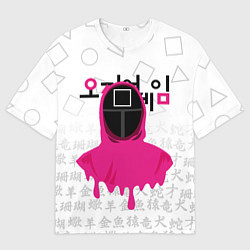 Женская футболка оверсайз Игра в кальмара: Страж квадрат