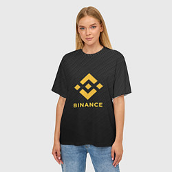 Футболка оверсайз женская БИНАНС ЛОГО CARBON BINANCE LOGO, цвет: 3D-принт — фото 2