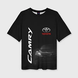 Футболка оверсайз женская Черная Тойота Камри, цвет: 3D-принт