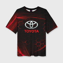 Футболка оверсайз женская Toyota Неоновые соты, цвет: 3D-принт