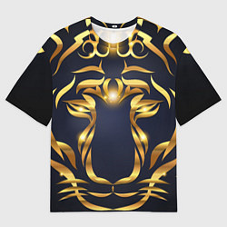 Футболка оверсайз женская Золотой символ года Тигр, цвет: 3D-принт