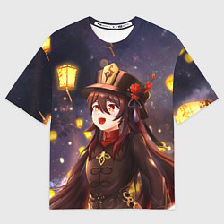 Футболка оверсайз женская Ху Тао Genshin Impact, цвет: 3D-принт