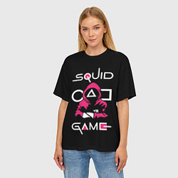 Футболка оверсайз женская Squid game: guard-killer, цвет: 3D-принт — фото 2