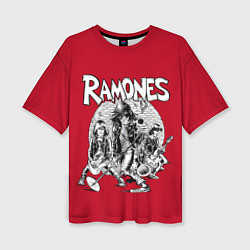 Футболка оверсайз женская BW Ramones, цвет: 3D-принт