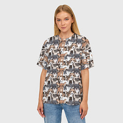 Футболка оверсайз женская Щенки Разных Пород, цвет: 3D-принт — фото 2