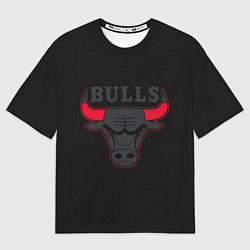 Футболка оверсайз женская CHICAGO BULLS ЧИКАГО БУЛЛС ЯРОСТЬ БЫКА, цвет: 3D-принт