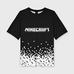 Женская футболка оверсайз Minecraft Майнкрафт логотип