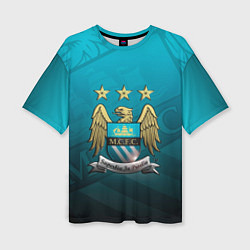 Футболка оверсайз женская Manchester City Teal Themme, цвет: 3D-принт