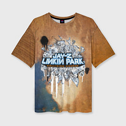 Женская футболка оверсайз Collision Course - Jay-Z и Linkin Park