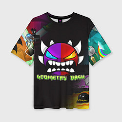 Футболка оверсайз женская Geometry Dash: Demon Art, цвет: 3D-принт
