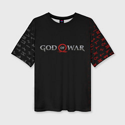 Футболка оверсайз женская GOD OF WAR LOGO, РУНЫ, цвет: 3D-принт