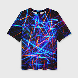 Футболка оверсайз женская NEON LINES Glowing Lines Effect, цвет: 3D-принт